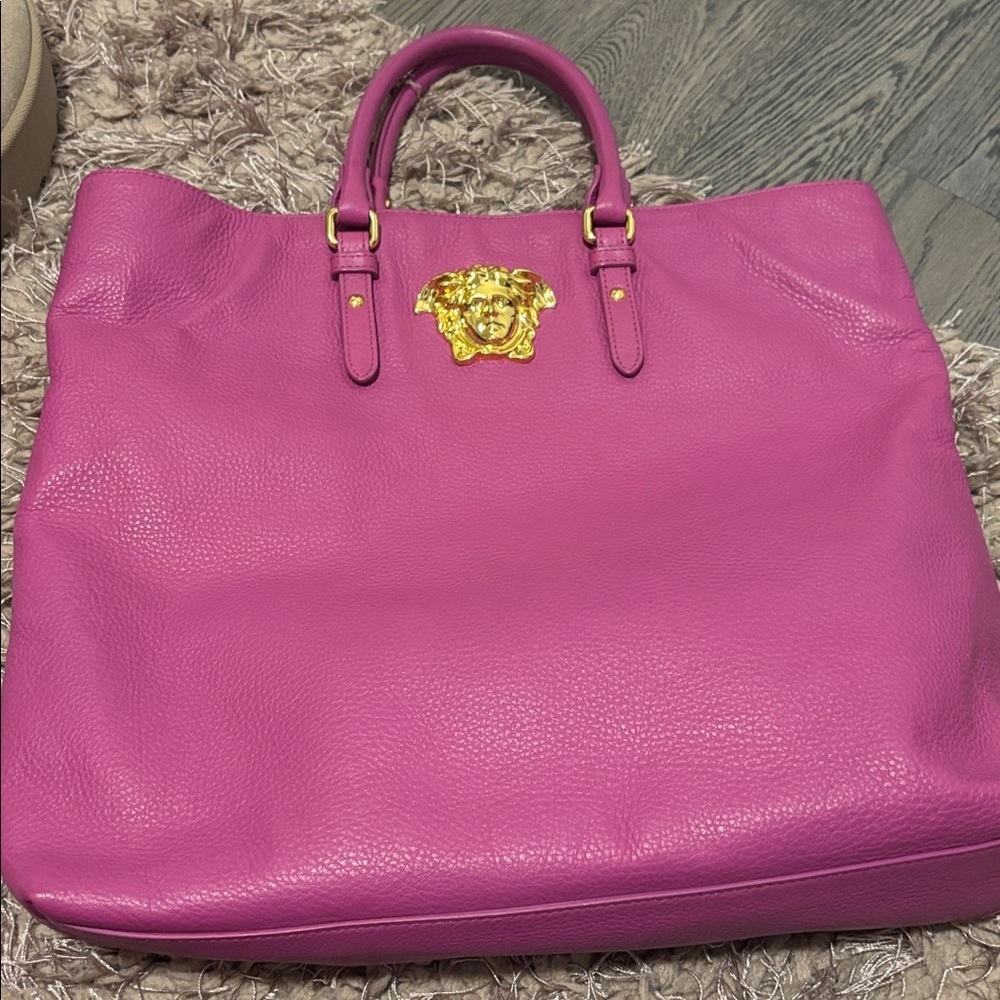 Versace Large La Medusa Tote bag Vibrant Fuchsia Pink Authentic - Picture 8 of 17